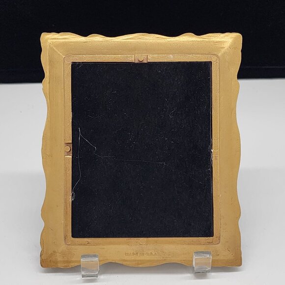 Vintage Ornate Plastic Picture Frame With Oval Reverse Painted Glass USA 3.5x4.5 - Picture 7 of 12